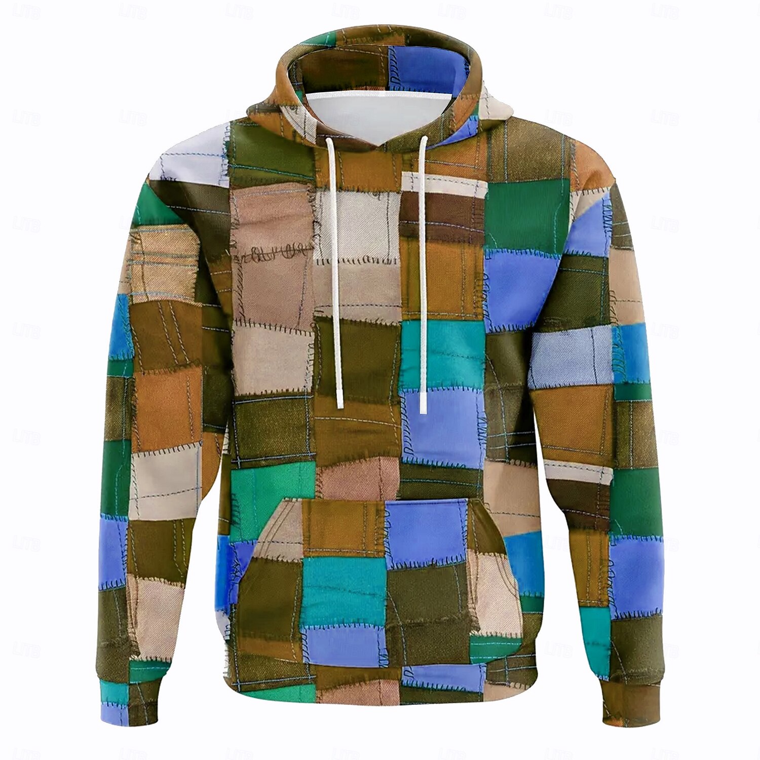 Homens Retalhos Moletons Moletom Casacos Moletom com capuz Gola Redonda Moda Impressão 3D Feriado Para Noite Streetwear Azul Com Cordão Outono Inverno Designer de 2025 por $29.99 –P4
