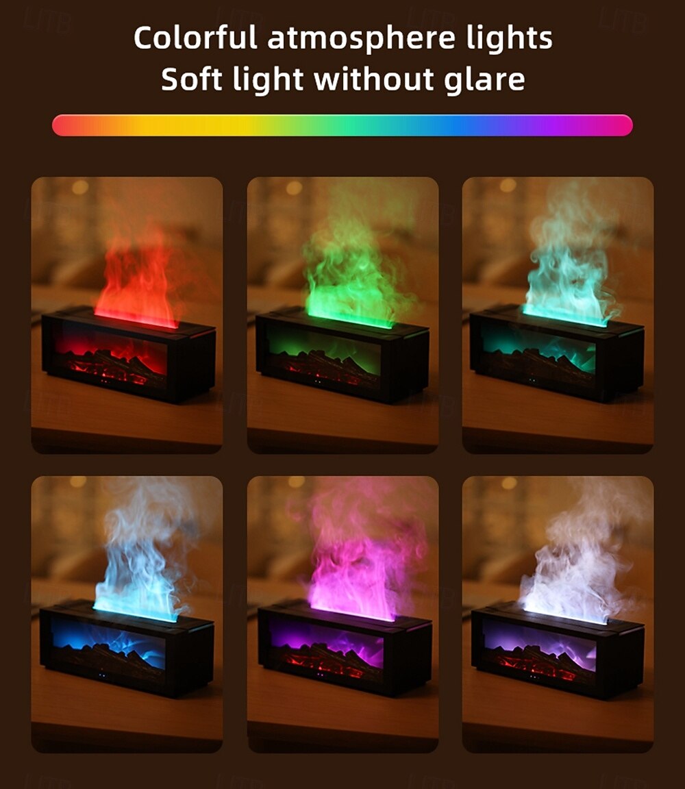 Flame Diffuser USB-Powered Simulated Flame Aroma Diffuser 7-Color Flame Oil Essential Aroma Diffuser with Remote 2025 - $42.99 –P8
