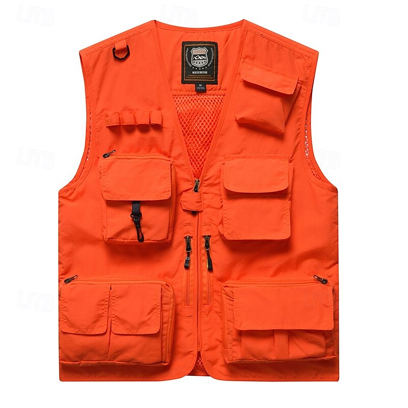 Herren Weste für Wanderer Wander-Fleeceweste Ärmellos Weste Außen Atmungsaktiv Komfortabel Mehrere Taschen Polyester Schwarz Armeegrün Rot Jagd Angeln Klettern 2025 - $29.99 –P13