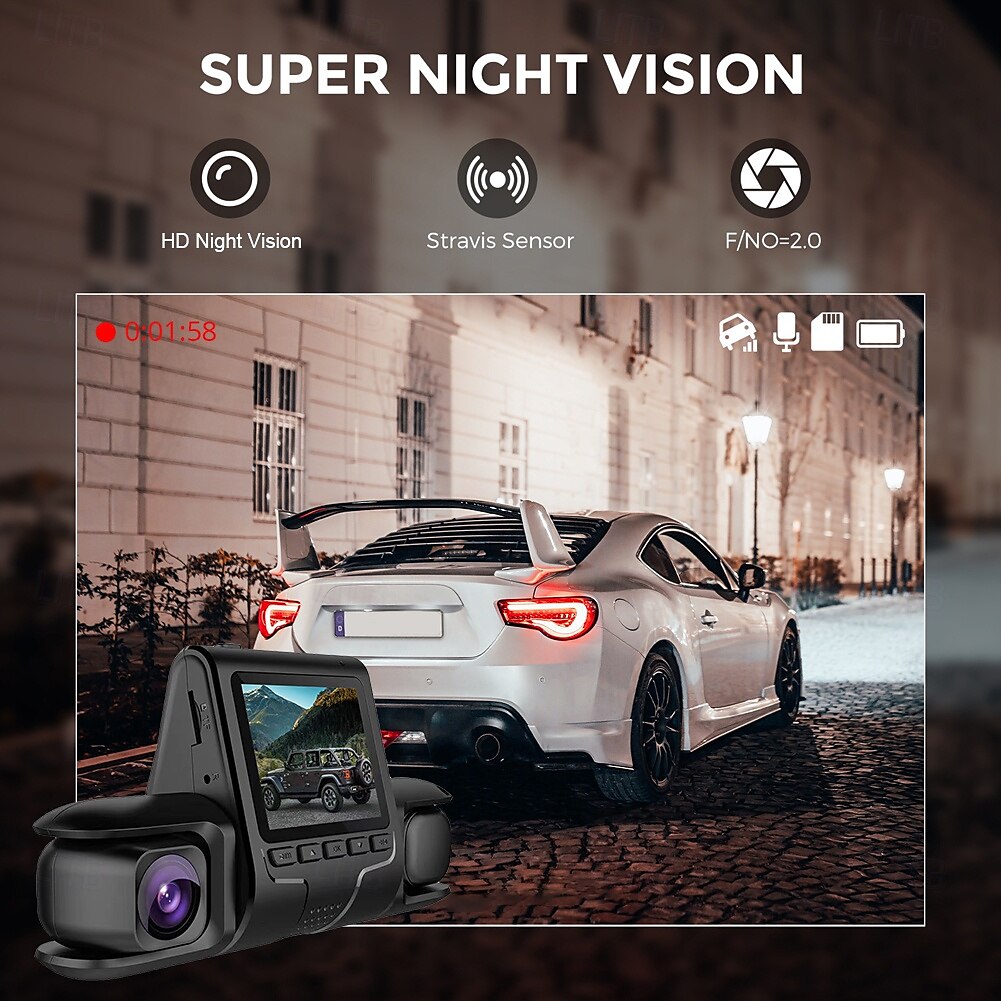 3 Lens Car Video Recorder Motion Detection HD 1080P Vehicle Driving Recorder G-Sensor Auto Video Camera LCD Display Night Vision 2025 - $39.99 –P3