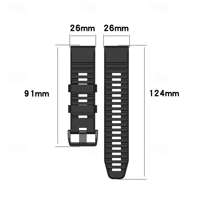 Horlogeband voor Garmin Fenix 8 51mm 7X Pro 6X 5X Plus Epix Pro Tactix 7 Amoled Instinct 2X Quatix Enduro Descent Mk2i Mk2 26mm Siliconen Vervanging Band Verstelbaar Sportband Polsbandje 2025 - $16.99 –P3
