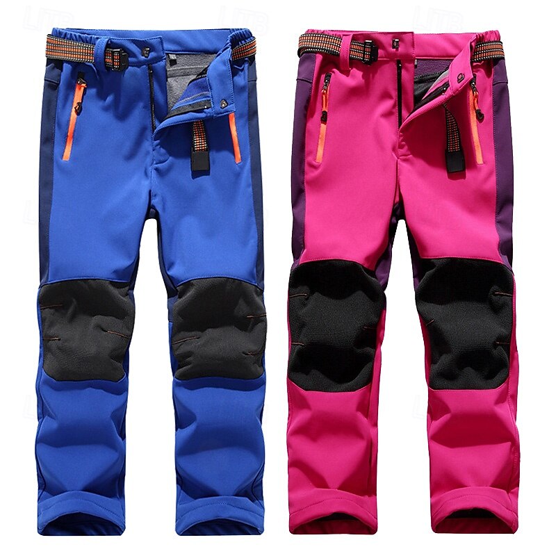 Boys Girls' Combat Pants Cargo Pants Hiking Pants Trousers Patchwork Winter Outdoor Regular Fit Warm Breathable Soft Pants / Trousers Zipper Pocket Black Red Running Camping / Hiking / Caving 2025 - $28.79 –P6