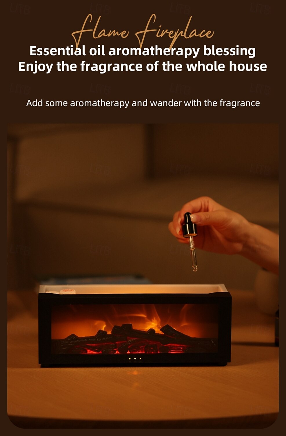 Flame Diffuser USB-Powered Simulated Flame Aroma Diffuser 7-Color Flame Oil Essential Aroma Diffuser with Remote 2025 - $42.99 –P6