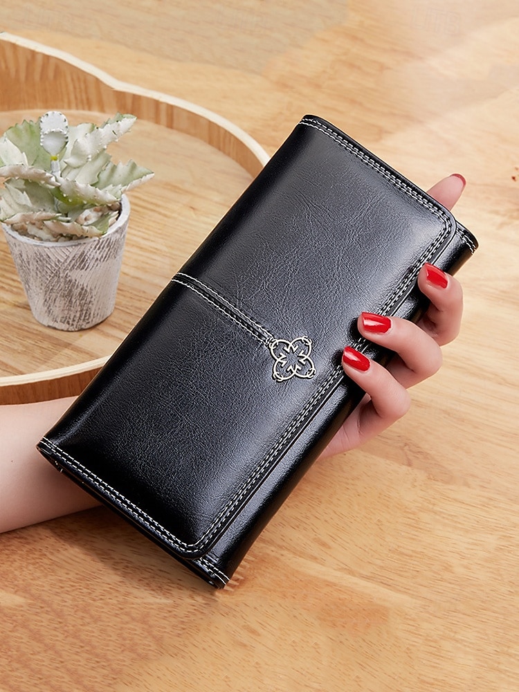 Women's Red Faux Leather Wallet with Multiple Card Slots and Zippered Coin Pocket – Elegant and Functional Clutch for Everyday Use 2025 - $14.99 –P8