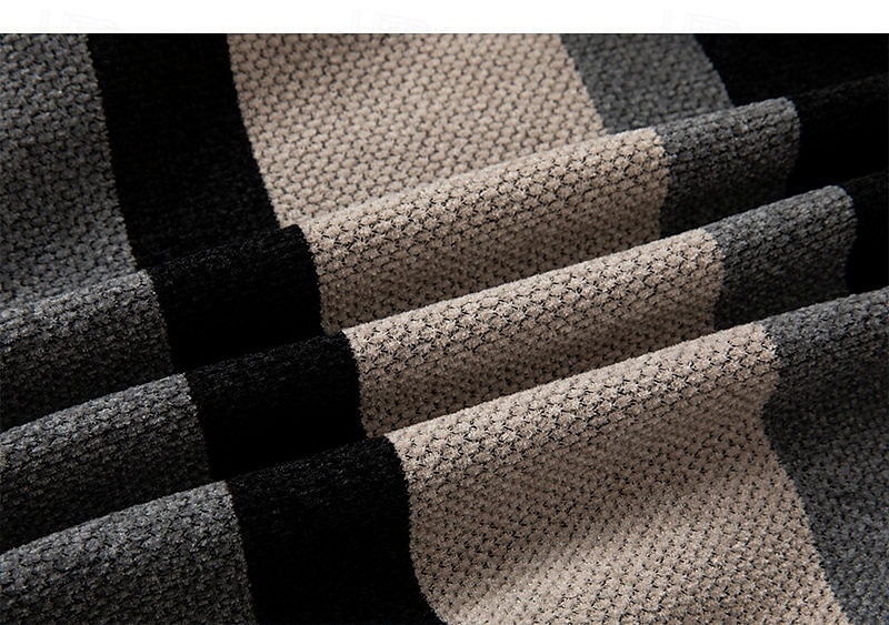 Herren Jacquard-Pullover Strickjacke Kurzer Pullover Strickpullover Gerippt Gehäkelt Stricken Standard Strick Jacquard Kariert / Gestreift / Chevron Stehkragen Modisch Klassisch Freizeitskleidung 2025 - $36.99 –P12