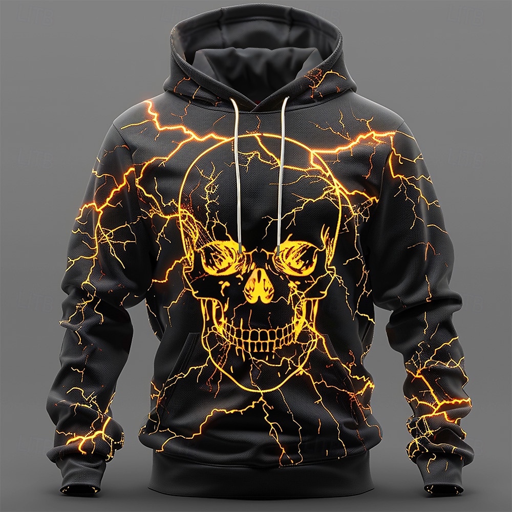 Homens Caveiras Moletons Moletom Casacos Moletom com capuz Gola Redonda Moda Impressão 3D Festa Feriado Streetwear Amarelo Roxo Com Cordão Outono Inverno Designer de 2025 por $29.99 –P1