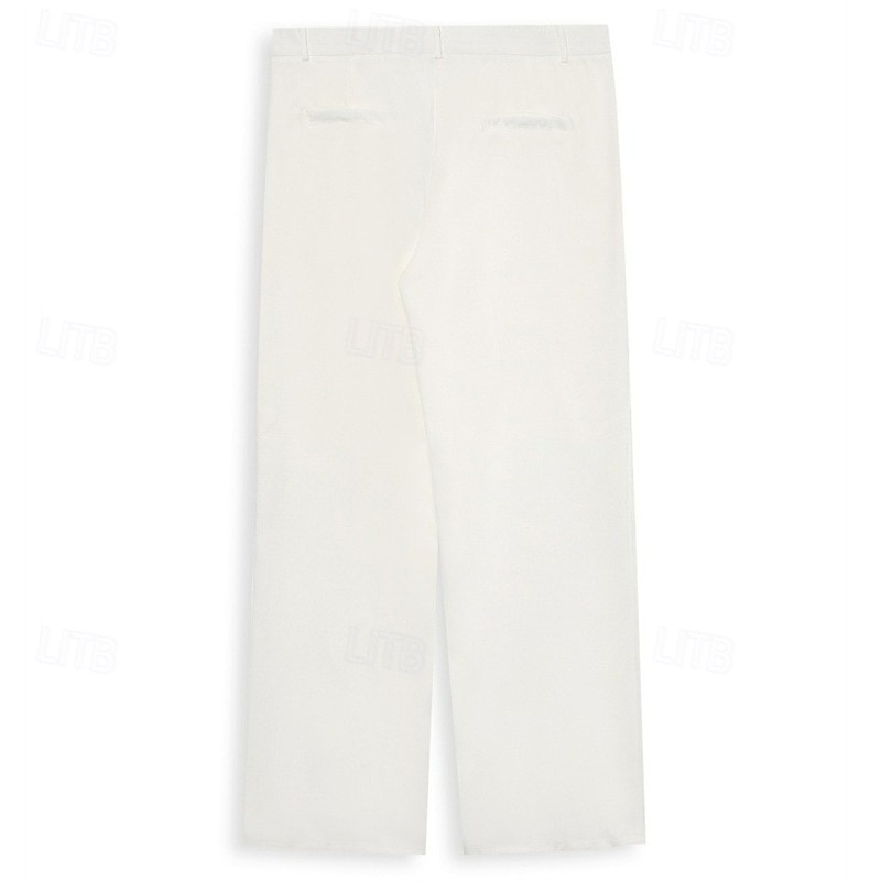 Men's Trousers Dress Pants Baggy Pants Suit Pants Pocket Straight Leg Plain Comfort Soft Full Length Daily Business Formal Fashion Streetwear Black White 2026 - $29.99 –P7