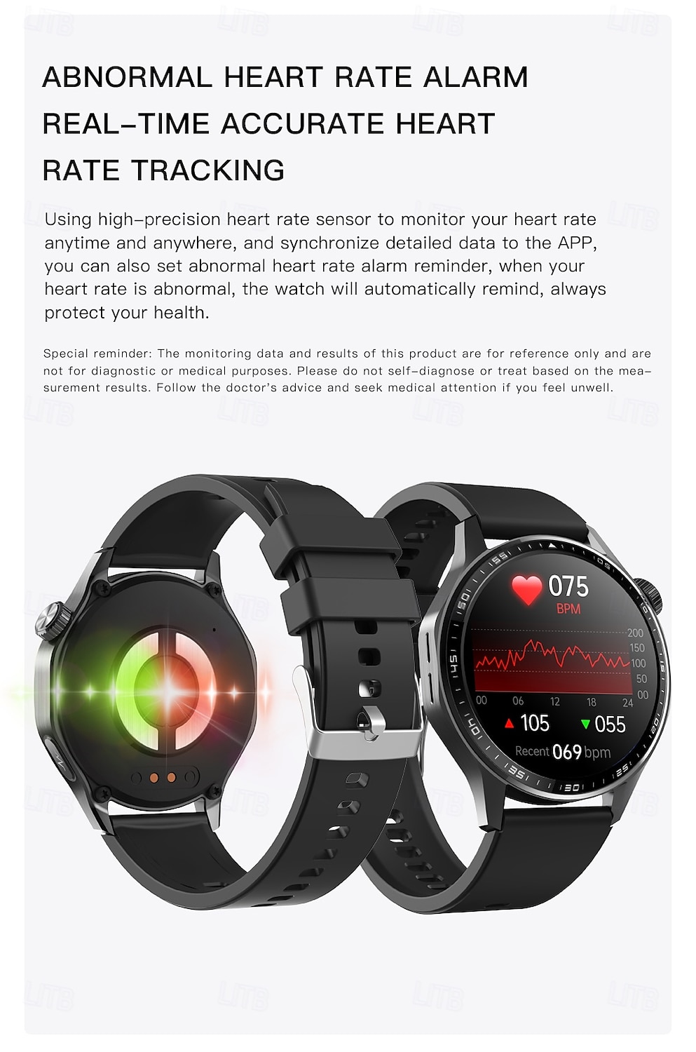 2025年 696 F210 スマートウォッチ 1.55 インチ スマートブレスレット ブルートゥース ECG + PPG 歩数計 着信通知 と互換性があります Android iOS 男性 ハンドフリーコール メッセージ受信通知 IPX-0 48mmウォッチケース コレクション – $76.99 –P8
