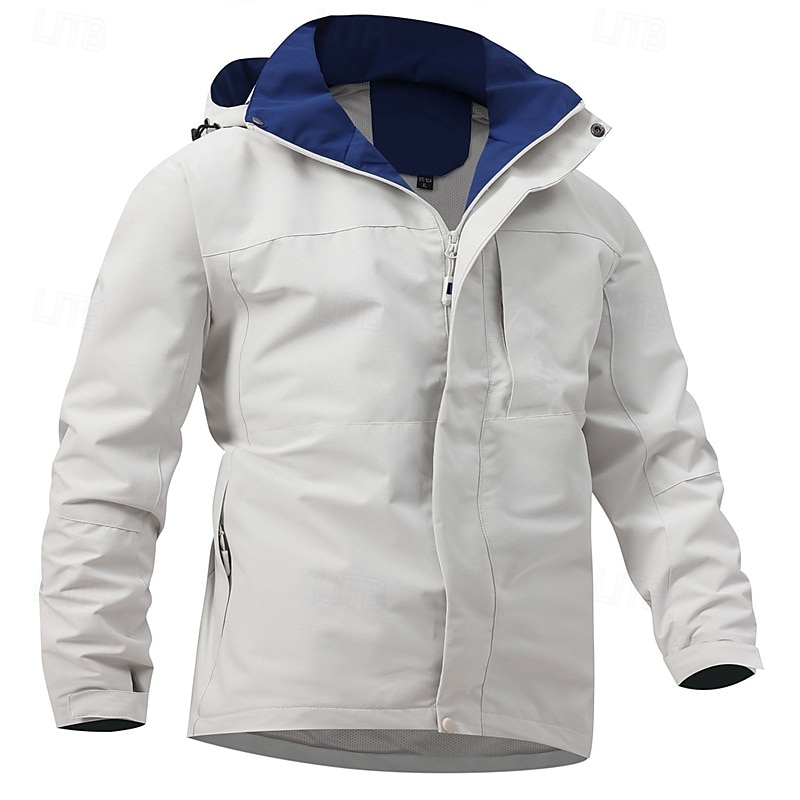 Men's Softshell Jacket Hiking Jacket Outdoor Windproof Water Resistant Windbreaker Jacket Traveling Dark Grey Black White Blue Light Grey 2025 - $42.99 –P10
