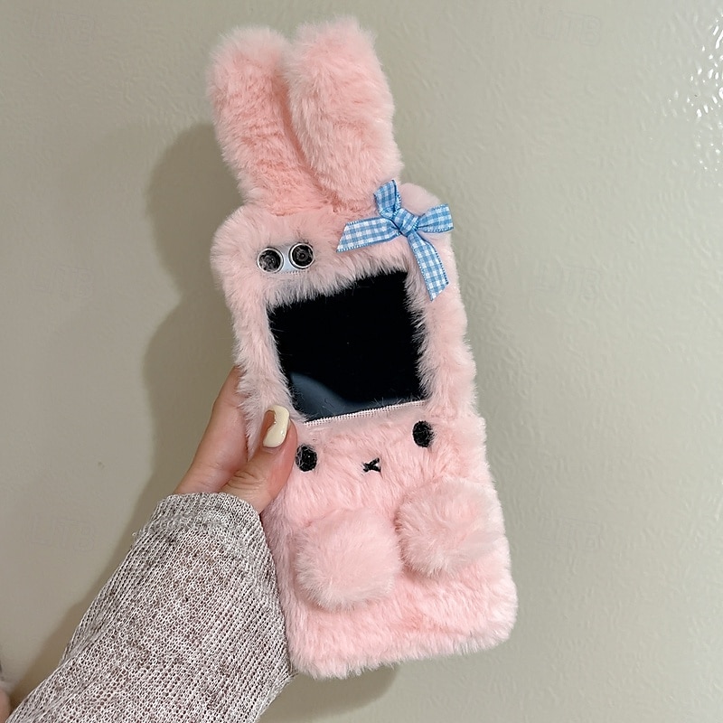 teléfono Funda Para Z Flip 7 Z Flip 6 Z Flip 5 Z Flip 4 Z Flip 3 Funda Trasera con Soporte Antigolpes Retro Felpa 2025 - $18.99 –P6