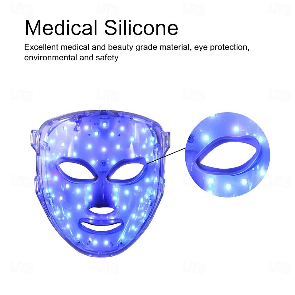 Wireless 7 Colors LED Light Therapy Face Mask Photon Therapy Mask For Skin Rejuvenation Anti Aging Wrinkle Freckle Removal Acne Treatment 2025 - $92.99 –P3