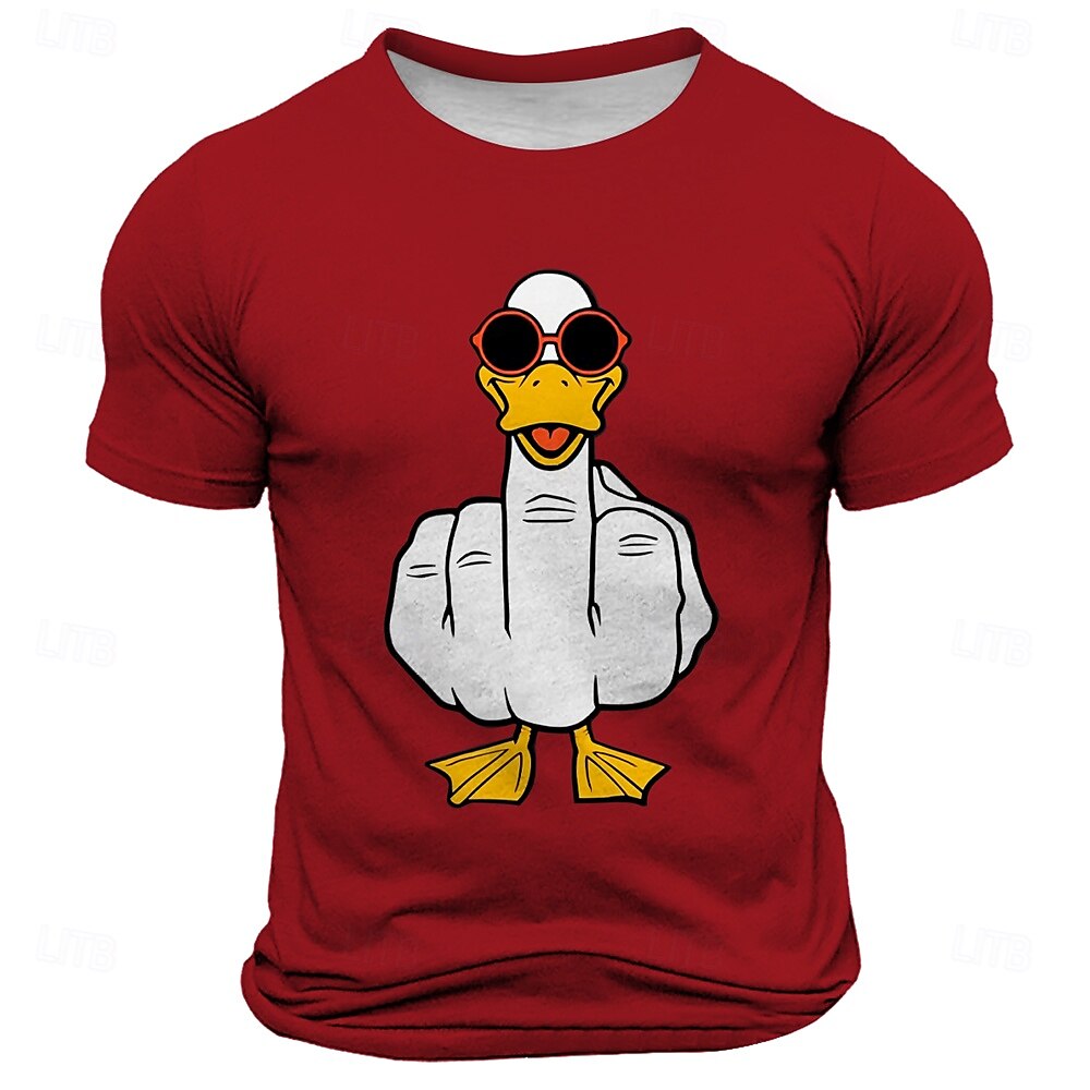 Menns Rude Offensive Morsom Gås T-skjorte Kortermet T-skjorte 3D Trykk Crew Neck Trøye Motetrend Daglig Gate Utendørs Svart Rød Blå Sommer Vår Klær Bekledning S M L XL XXL XXXL 2025 - $17.99 –P2