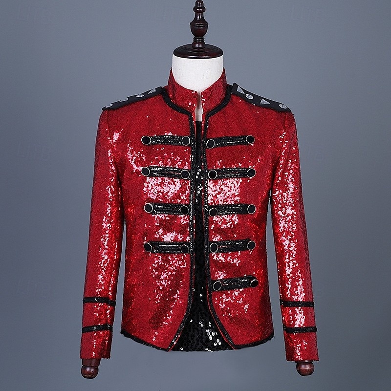 Retro Vintage Rococo Coat Masquerade Circus Jacket Prince Aristocrat Sequins Men's Carnival Masquerade Mardi Gras Event / Party Adults' Coat Spring Fall & Winter 2025 - $86.99 –P1