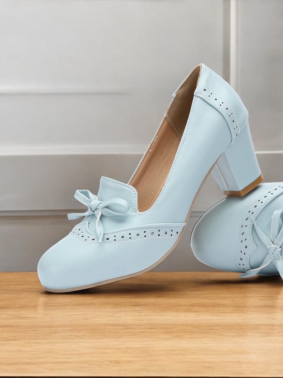 lyseblå loafers i preppy-stil for kvinner med sløyfedetalj - behagelig og stilig for jobb- eller fritidsbruk 2025 - $46.99 –P2
