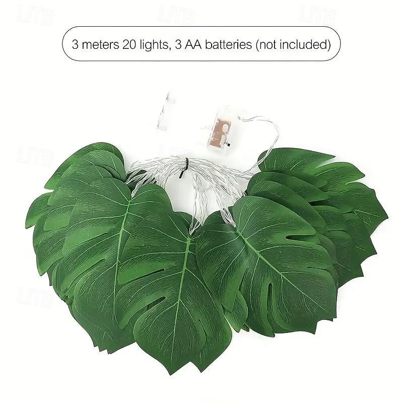 10/20LED Palm Leaf Fairy String Lights Artificial Garland Lights  Birthday Hanging Vine Wedding Beach Theme Home Garden Decorative Lights 2026 - $9.49 –P7
