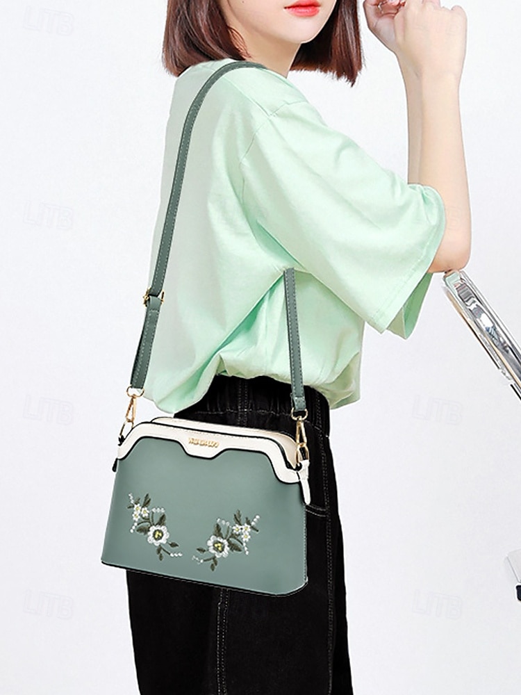 dámská květinová vyšívaná crossbody kabelka – elegantní kabelka přes rameno s nastavitelným popruhem, ideální pro běžné i formální příležitosti 2025 - $24.99 –P4