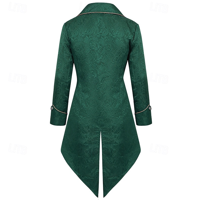 Punk & Gothic Medieval Renaissance Coat Jacket Tailcoat Prince Nobleman Men's Royal Steampunk Halloween Masquerade Event / Party Masquerade Adults' Coat 2025 - $51.99 –P11