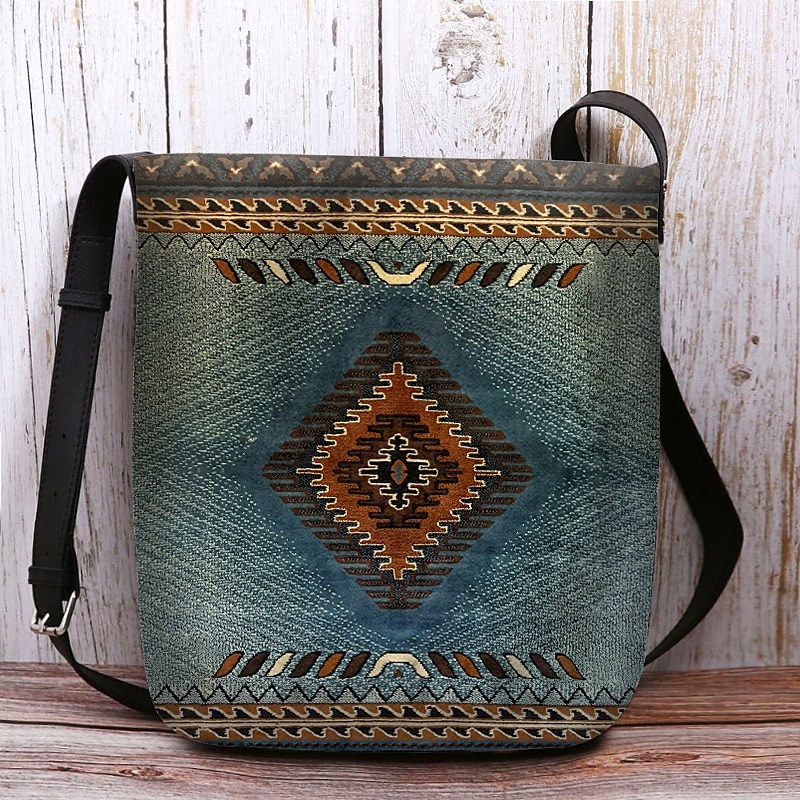 női vintage bohém crossbody táska egyedi azték mintával | tökéletes nyári fesztiválokra 2025 - $24.99 –P7