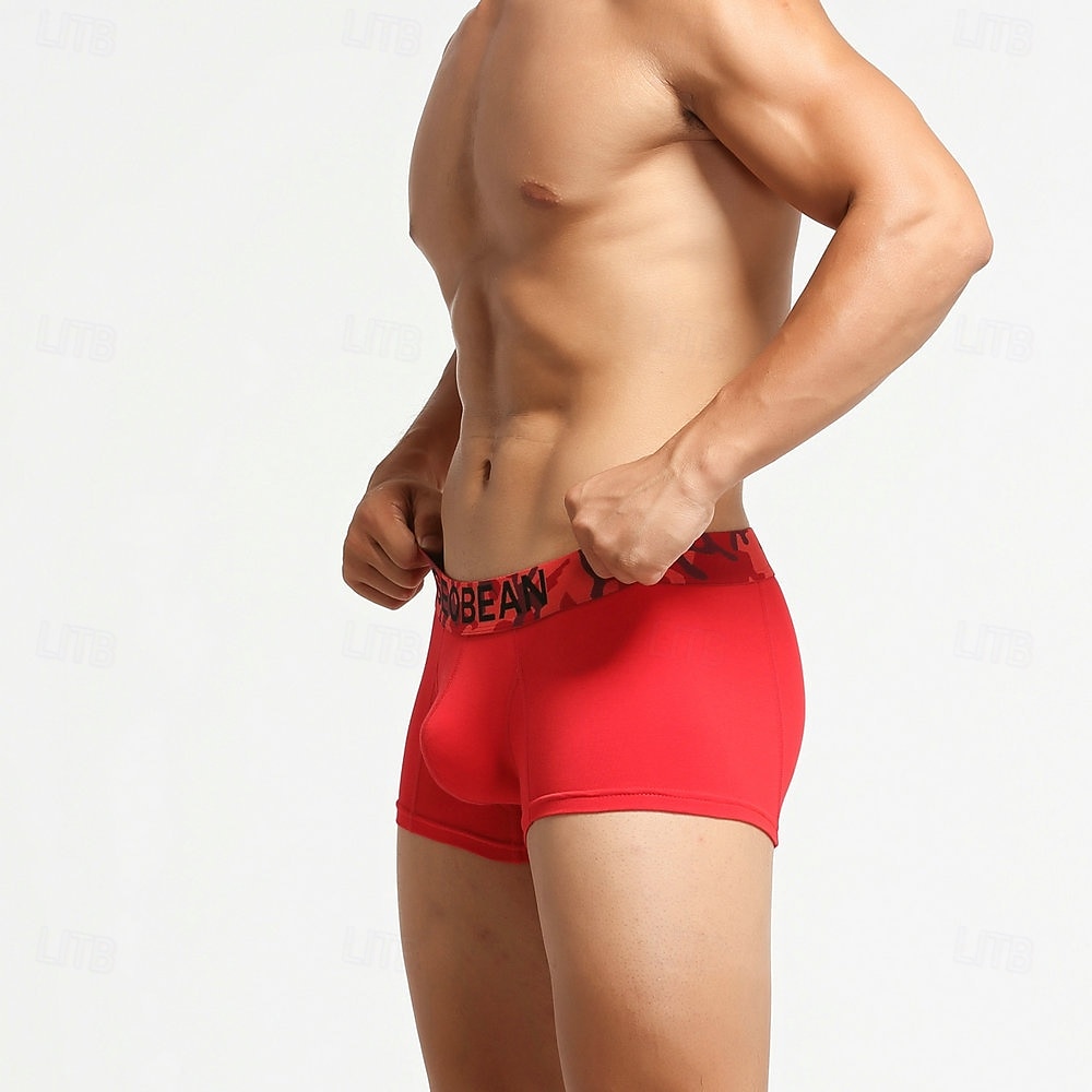 Herren 1 pc Unterwäsche Boxer Boxer-Shorts Patchwork 90% Baumwolle Atmungsaktiv Weich Komfortabel Farbblock Buchstabe Mittlere Hüfthöhe Schwarz Weiß 2025 - $8.99 –P11