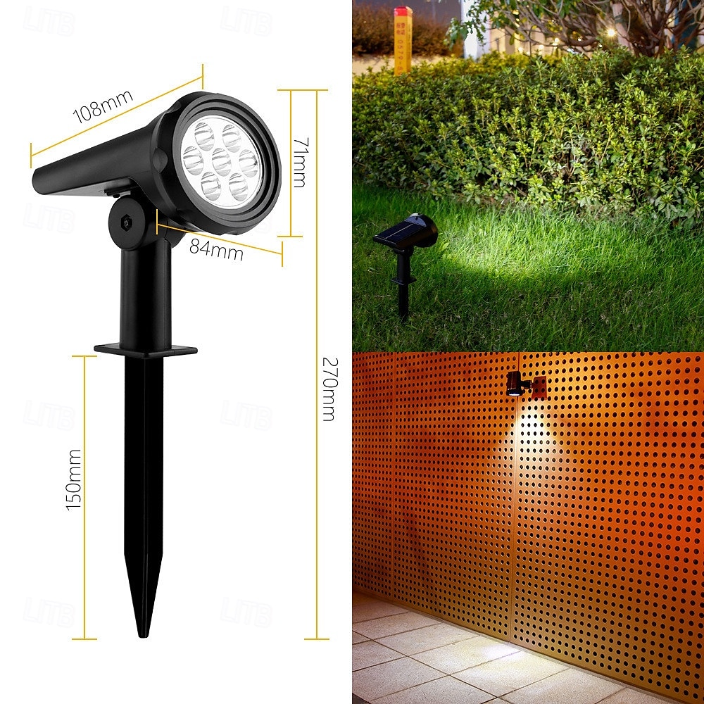 faretto da giardino impermeabile a 7 LED/10 LED alimentato ad energia solare, luce da parete esterna regolabile per luce da parete esterna per patio del 2025 a $15.49 –P1