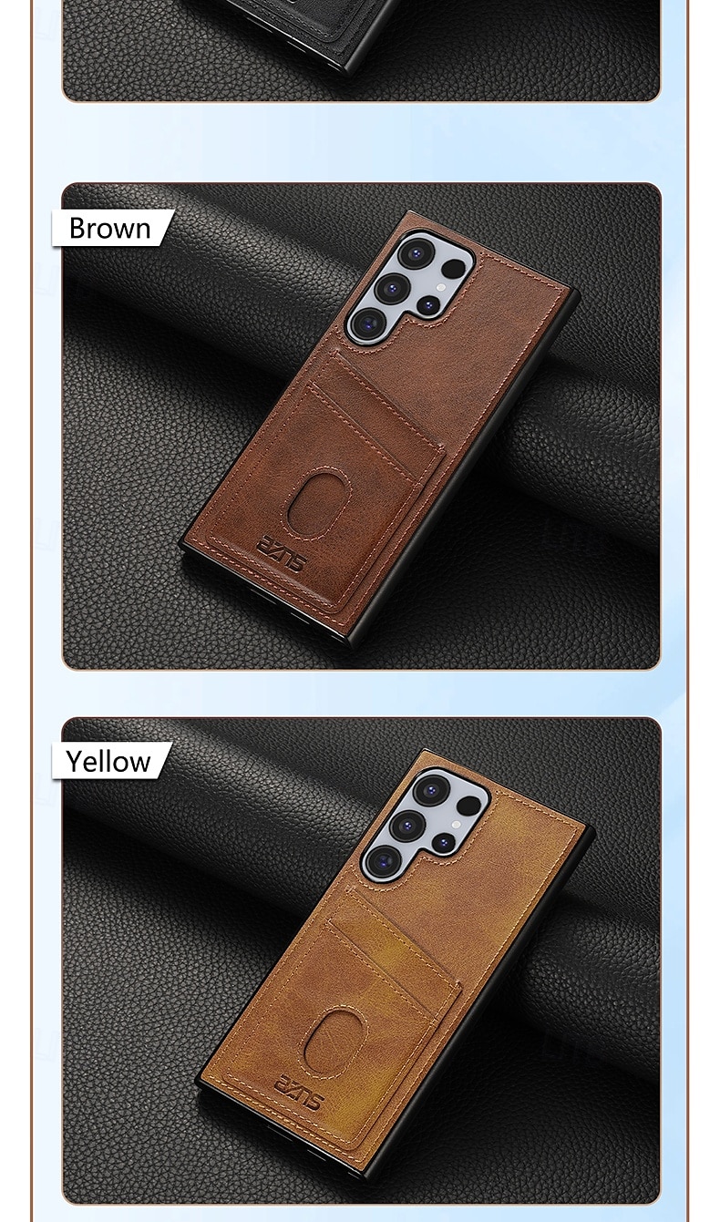 telefoon hoesje Voor S24 S24 Ultra Plus S24 FE S23 S22 S21 S20 Ultra Plus FE A55 A35 A25 A15 5G A54 A34 A14 A73 A53 A33 A23 A13 S25 Ultra Achterkant Kaartsleuf Schokbestendig Retro TPU PU-nahka 2025 - $13.99 –P9