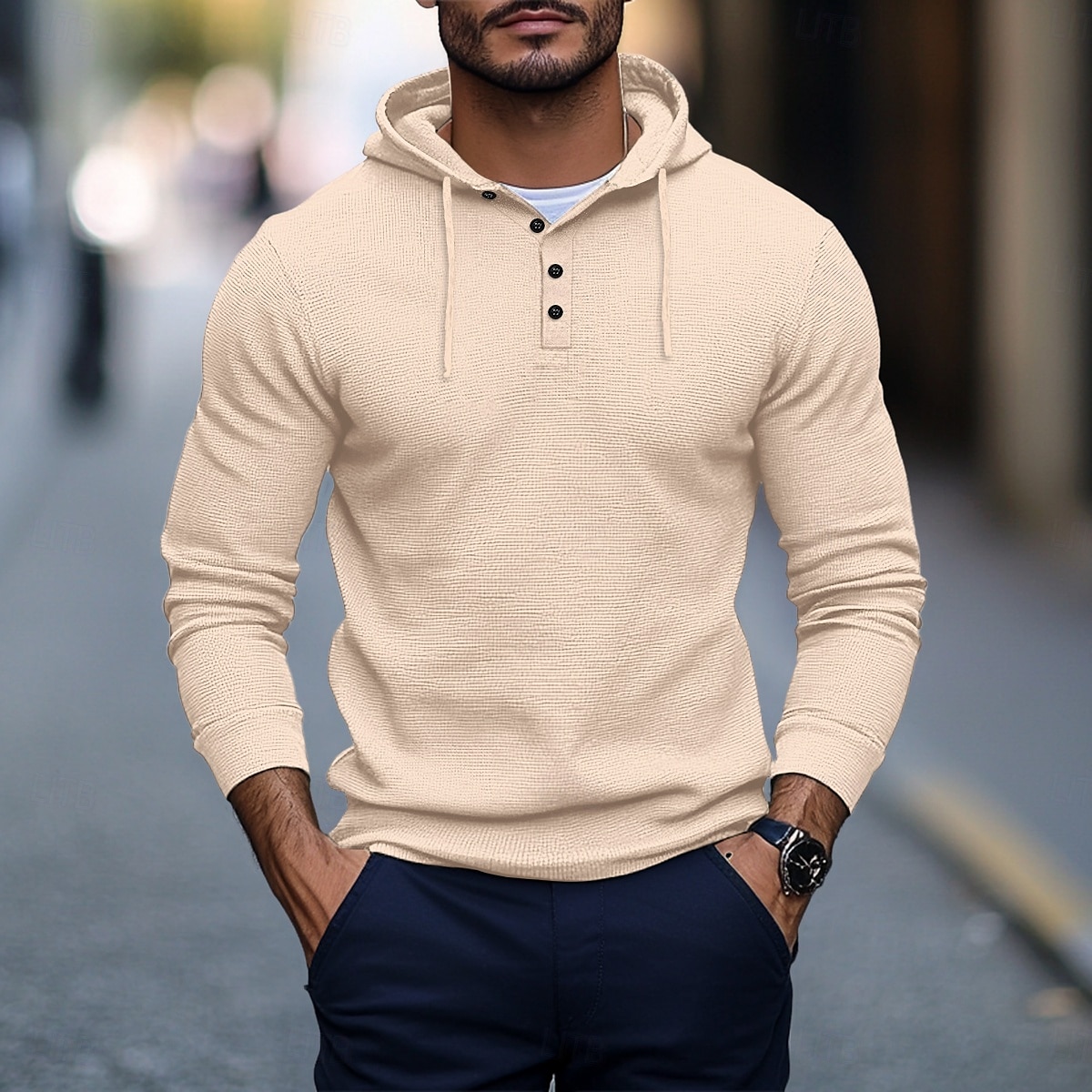 Per uomo Camicia a nido d'ape Maglietta Camicia a Maniche Lunghe Manica Lunga Con Cappuccio Primavera & Autunno Semplice Moda Designer Essenziale Stile Classico Vacanza Streetwear Uscire Bianco del 2025 a $17.99 –P5