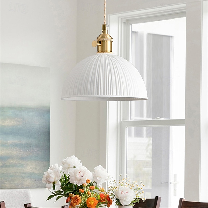 lampada a sospensione moderna di metà secolo lampada a sospensione in vetro lattiginoso lampadario in ottone spazzolato lampada a sospensione rustica a cupola piccola 19 cm 85-265 V del 2025 a $101.99 –P8