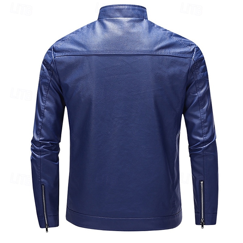 Homens Blusão de couro falso Jaqueta de Transição Jaqueta de motociclista Jaqueta de Motocicleta Férias Diário A Prova de Vento Manter Quente Bolsos Outono & inverno Tecido Moda Clássico Colarinho de 2026 por $47.99 –P2