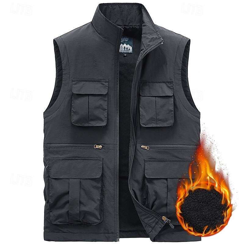 Муж. Жилет для туризма и прогулок Зимнее пальто Флисовый жилет для туризма и прогулок Зима Осень на открытом воздухе Сохраняет тепло Флисовая подкладка Удобный Жилет Охота Рыбалка Восхождение 2026 - $55.99 –P1