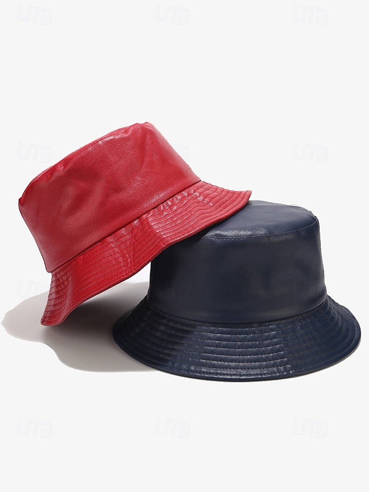Women's Faux Leather Bucket Hat – Stylish and Versatile, Available in Multiple Colors for a Trendy Look 2025 - $14.99 –P5
