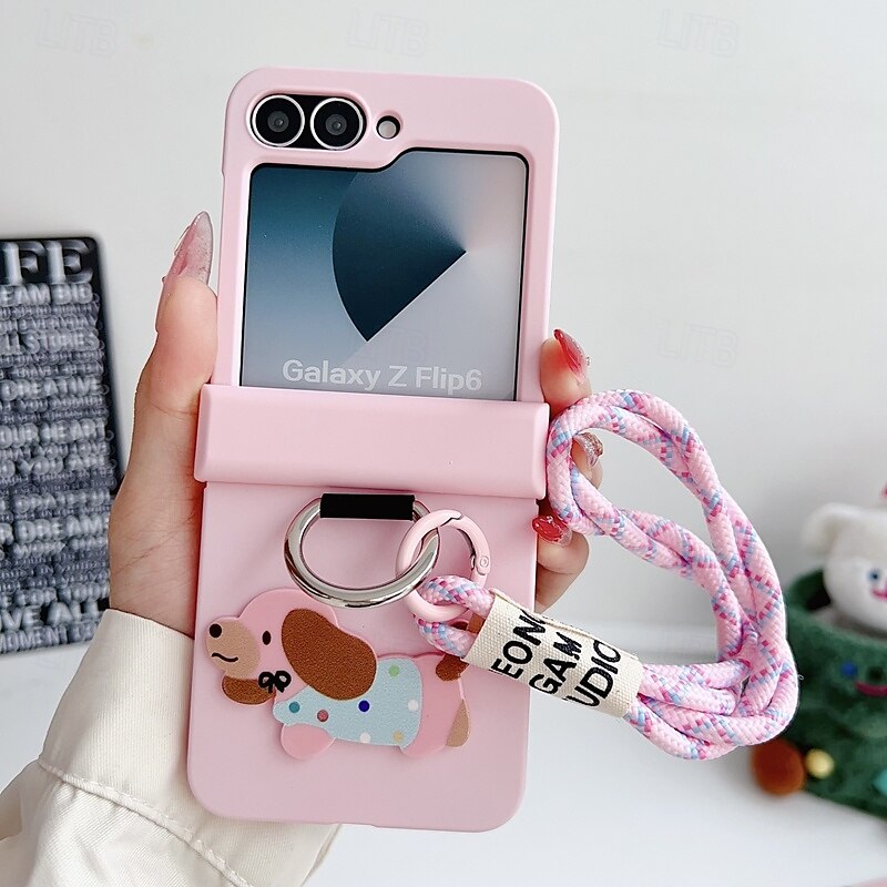Phone Case For Z Flip 7 Z Flip 6 Z Flip 5 Z Flip 4 Z Flip 3 Back Cover with Wrist Strap Shockproof Retro TPU Silicone 2025 - $19.99 –P4