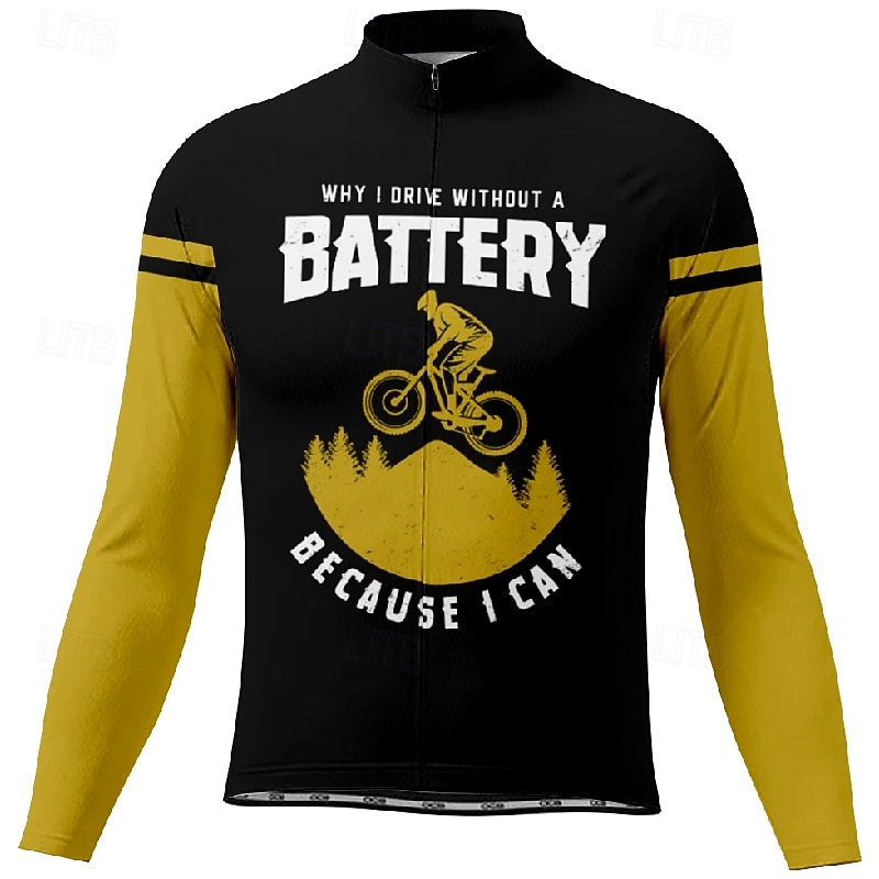 Per uomo Maglia da Ciclismo Lettere & Numeri Manica Lunga Bicicletta Maglietta Maglia con 3 tasche posteriori Mountain Bike MTB Asciugatura Rapida Design Anatomico Assorbente Traspirante Gli sport del 2026 a $34.99 –P8