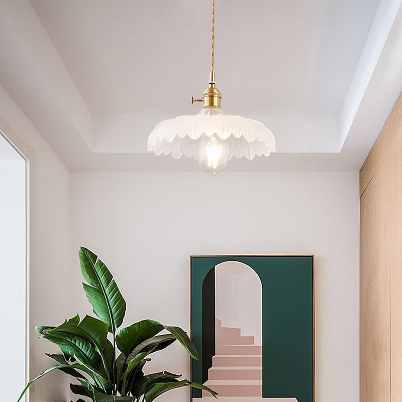 LED Modern Chandelier Lamp Flower Pattern Glass Ceiling Pendant Light V intage Bar Cafe Chandelier Fixtures Pendant Light Hanging Lamp Lighting Industrial Modern 25cm 110-240V 2025 - $101.99 –P9