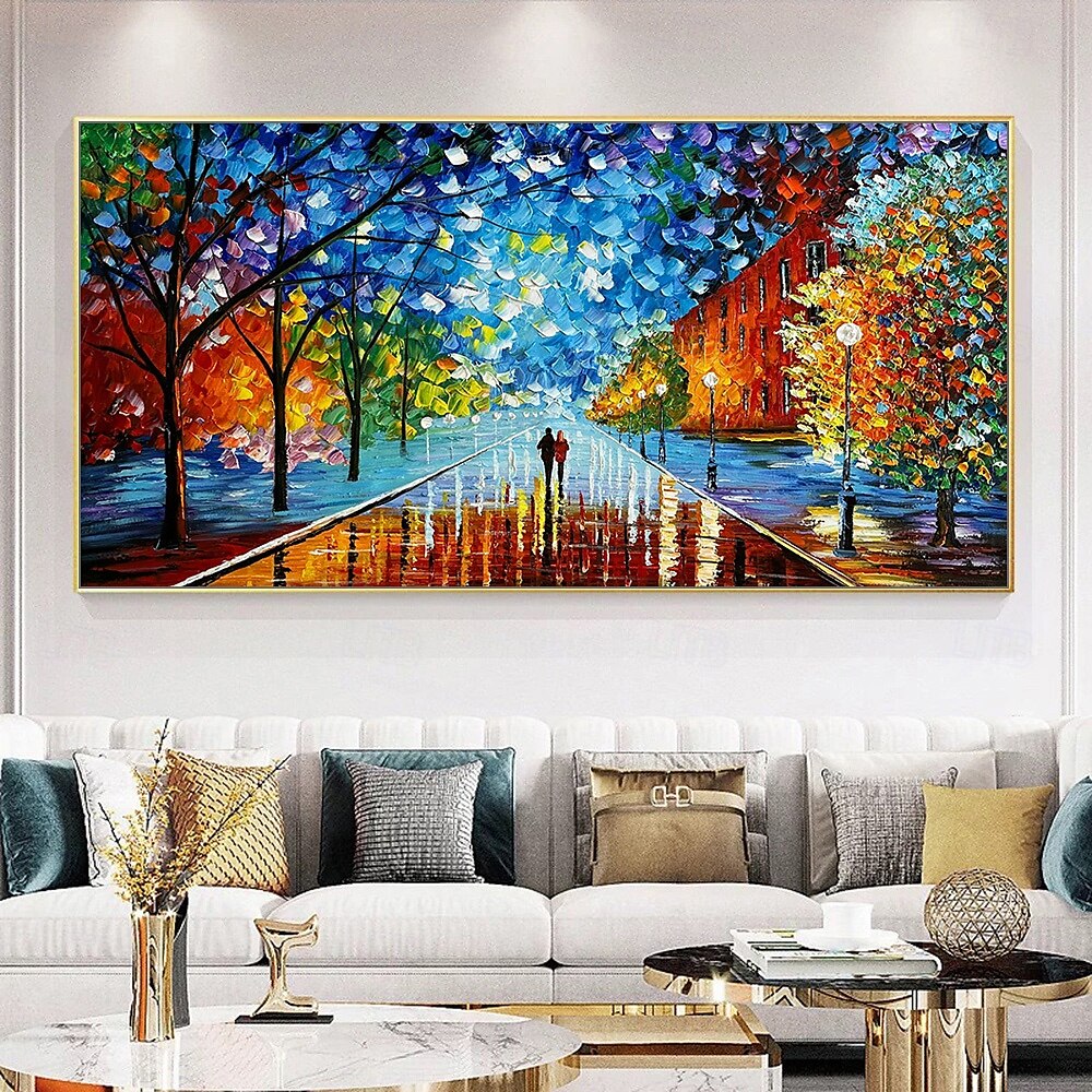 2025年 ミンチュラ ハンドメイド テクスチャ 抽象風景 キャンバス 油絵 壁アート 装飾 モダン 抽象画 家の装飾用 ロール フレームなし 未伸張 絵画  コレクション – $83.99 –P1
