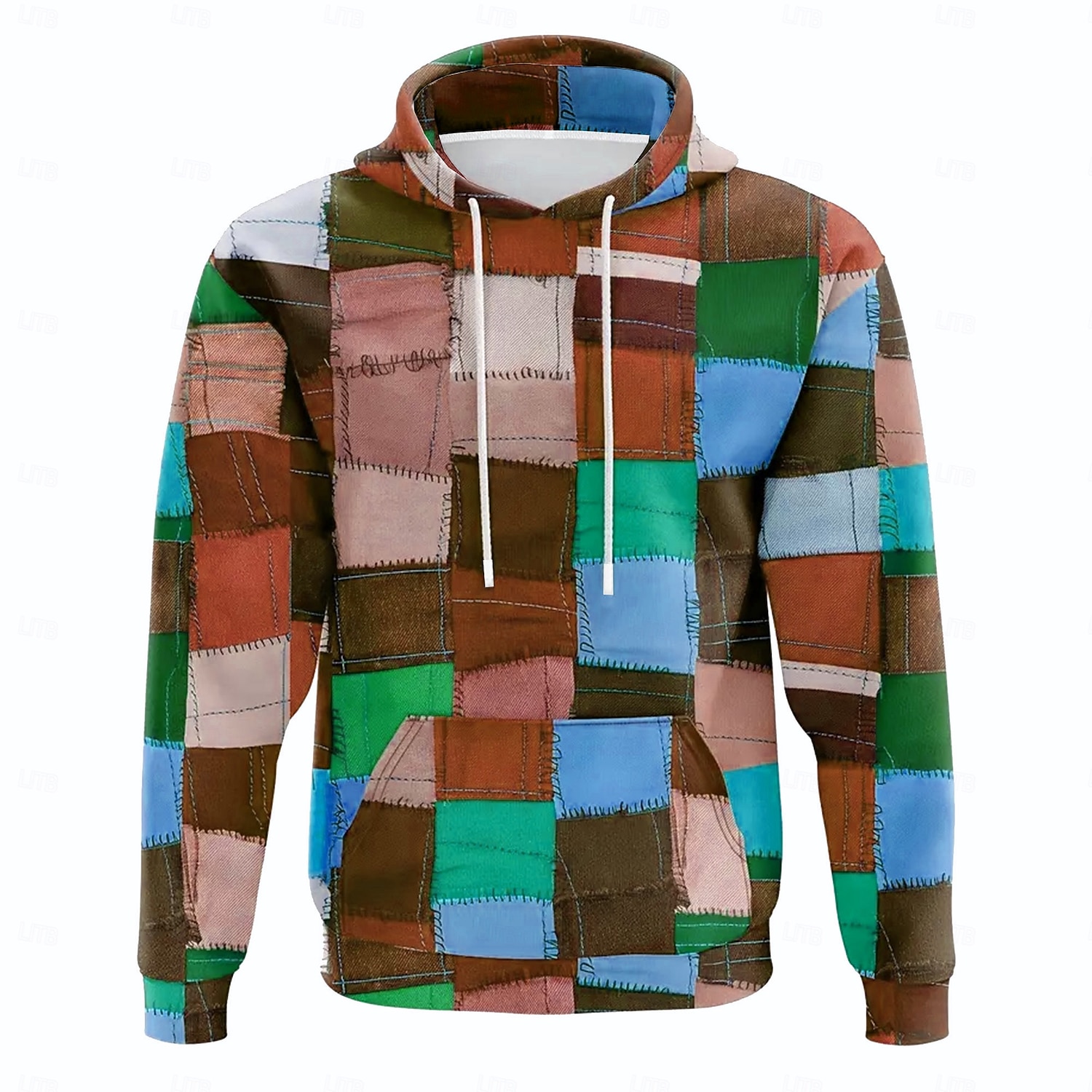 Homens Retalhos Moletons Moletom Casacos Moletom com capuz Gola Redonda Moda Impressão 3D Feriado Para Noite Streetwear Azul Com Cordão Outono Inverno Designer de 2025 por $29.99 –P2