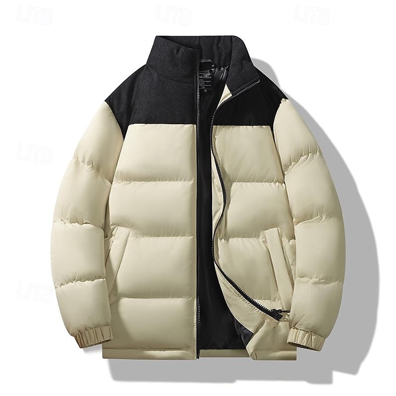 Férfi Puffer dzseki Kosaras Zseb Színes Parti Karácsony Szabadtéri Szokványos Semleges Divat Napi Tél Tömör szín Fekete Fehér Bíbor Lóhere Pufferkabát 2025 - $55.99 –P11