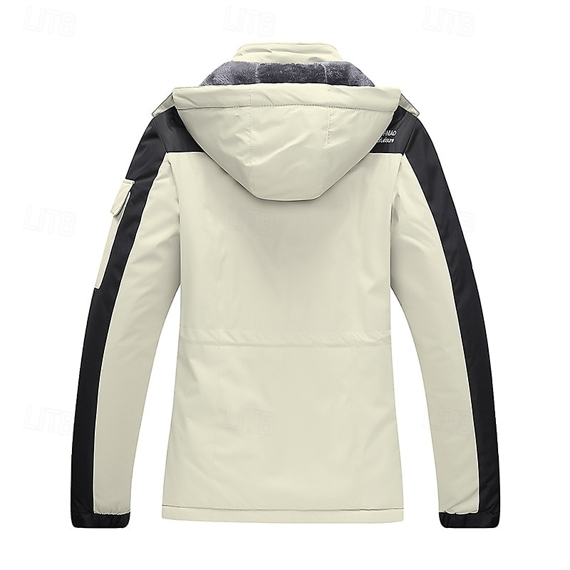 Herre Softshell jakke Turjakke Fleecejakke Vinter utendørs Fargeblokk Hold Varm Fleecefor Vindtett Vannavvisende Vindjakke Reise Svart Hvit Marineblå Grå 2025 - $75.99 –P12