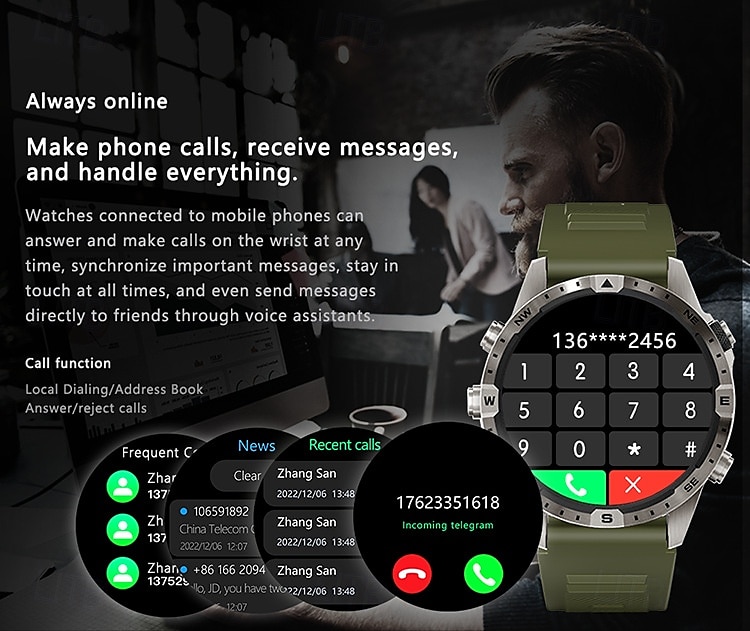 GT45 Smart Watch Men Bluetooth Call Outdoor Sports Voice Assistant Compass Health Monitoring Fitness Tracker Smartwatch 2025 - $68.99 –P6