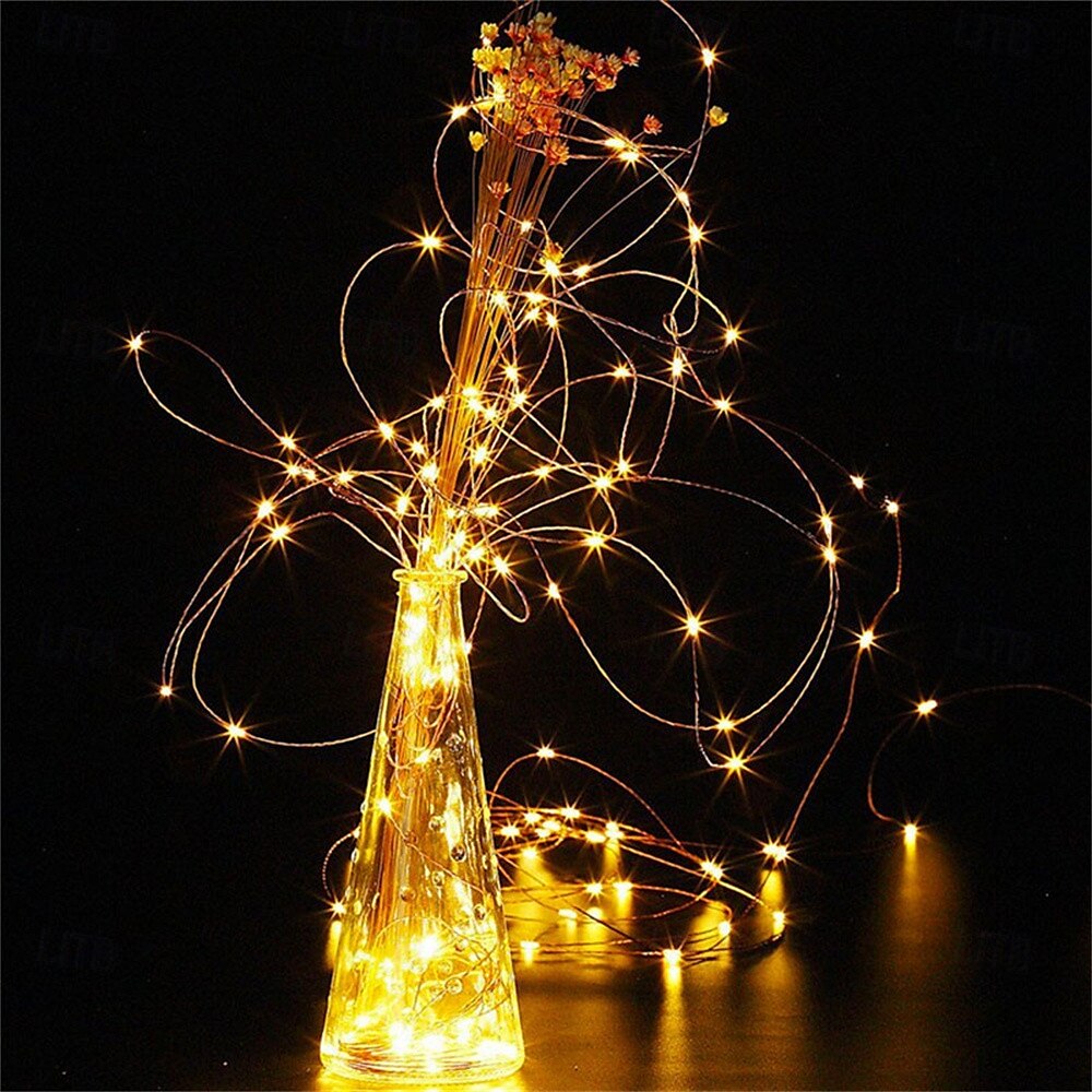 2 luci a LED USB, luci fatate impermeabili in filo di rame/argento da 2 m, 3 m, 5 m, 10 m e 20 m per decorazioni natalizie, per matrimoni e feste del 2025 a $9.49 –P2