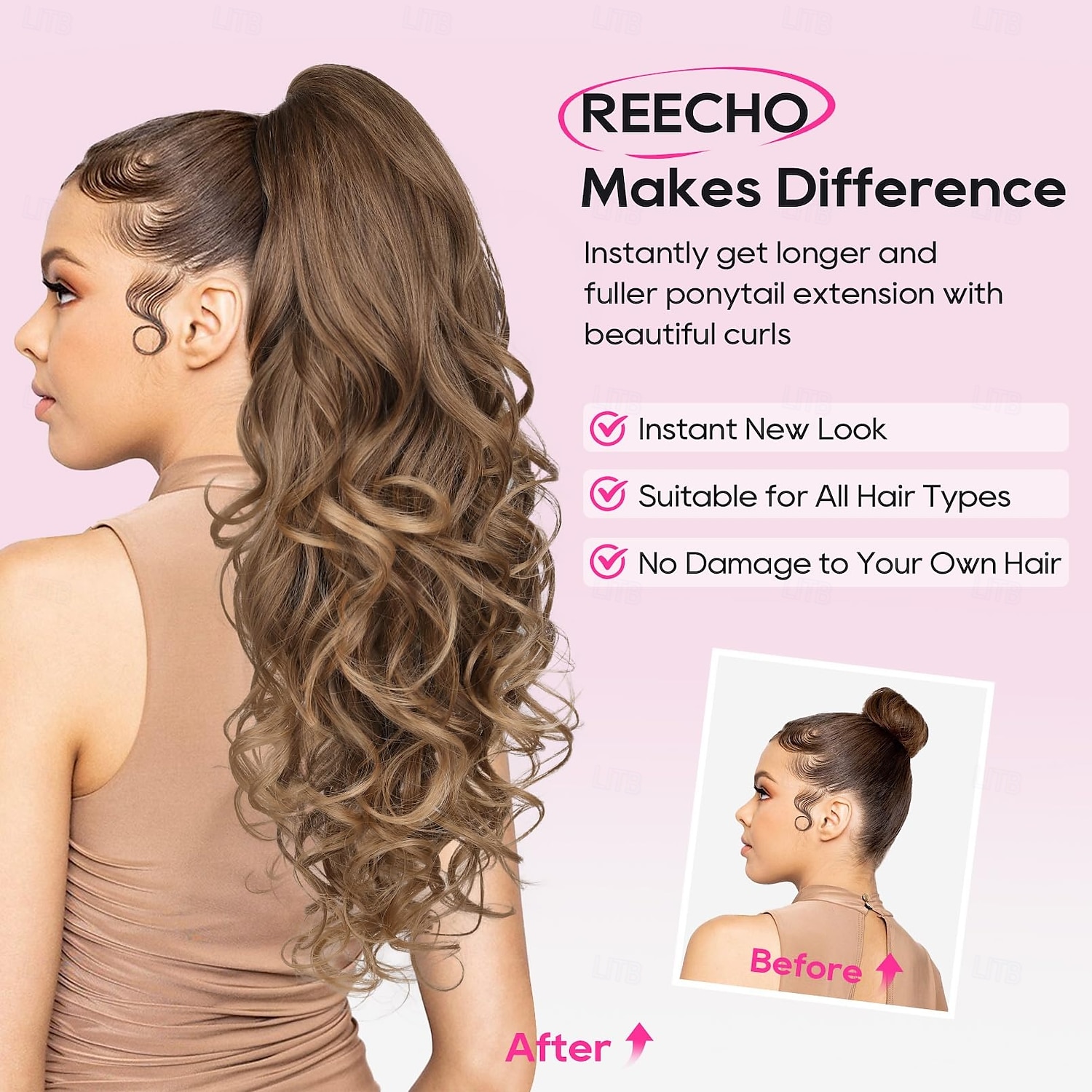 Ponytail Extension 24" Claw Clip in Ponytail Extensions Long Curly Wavy Ponytail Hair Extension Jaw Clip on Pony Tails Hairpiece for Women 2025 - $10.99 –P6