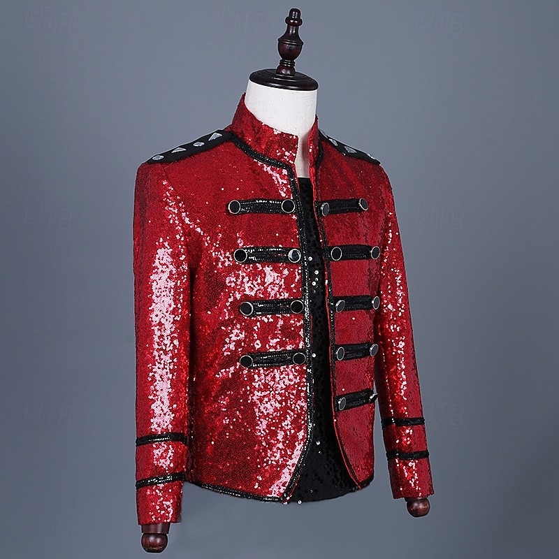 Retro Vintage Rococo Coat Masquerade Circus Jacket Prince Aristocrat Sequins Men's Carnival Masquerade Mardi Gras Event / Party Adults' Coat Spring Fall & Winter 2025 - $86.99 –P2