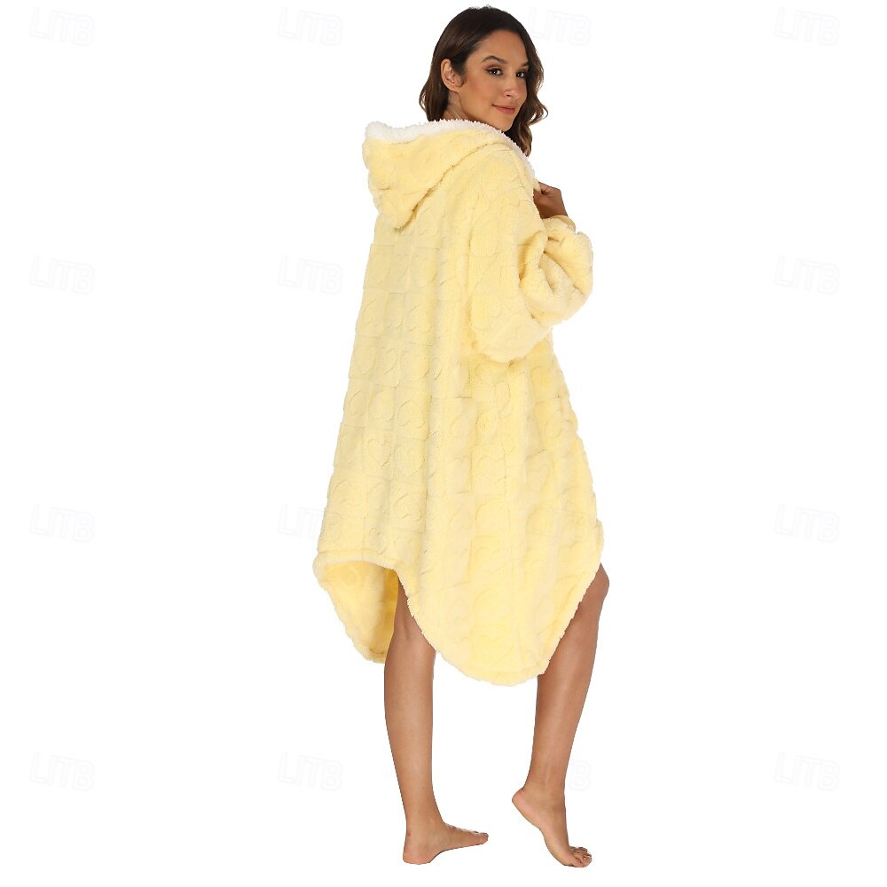 Voksne Helfarge Onesie-pysjamas Oversized hetteteppe Bærbart teppe med lomme Onesie-pysjamas Kigurumi pyjamas søt stil Til Damer og Herrer Karneval Maskerade Tegnefilm 2025 - $46.99 –P13