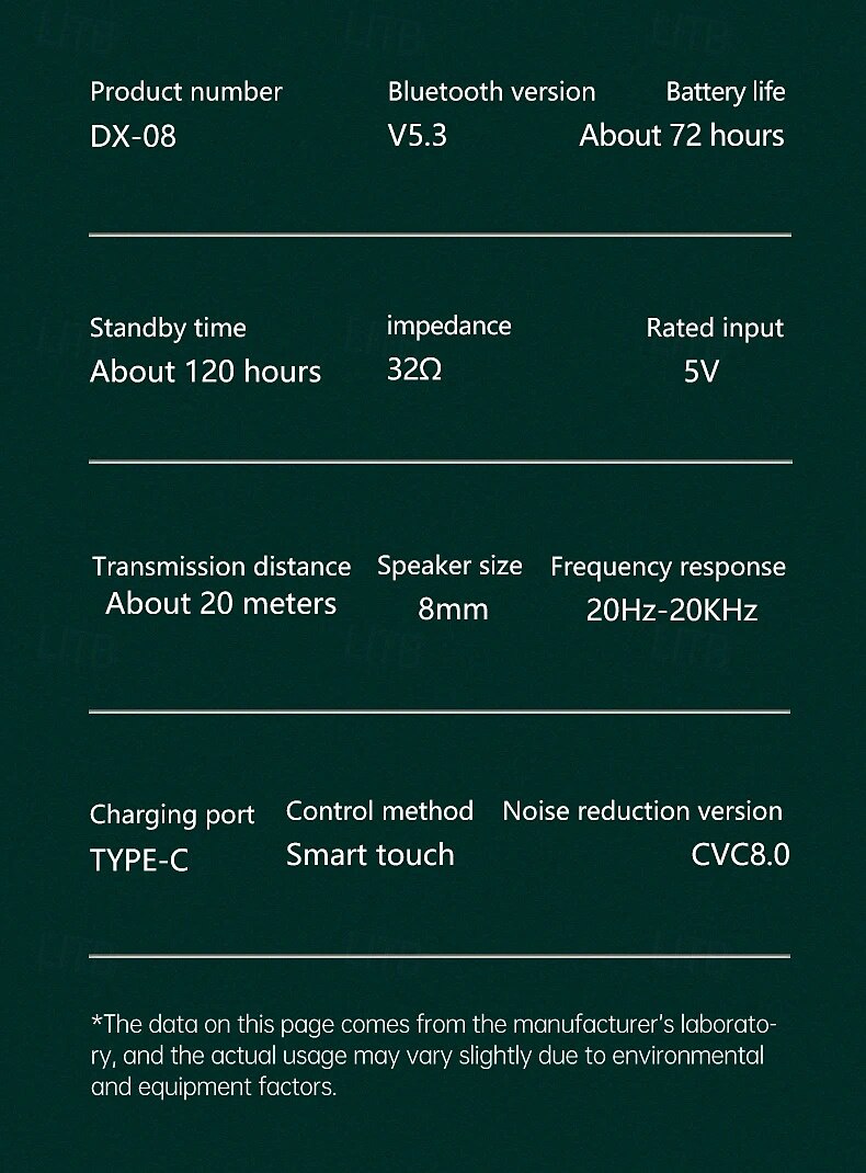 DX-08 TWS Bluetooth Earphones Noise Canceling Earbuds Wireless Headphones HD Call Stereo Sports Gaming Headsets With Mic 2025 - $26.99 –P14