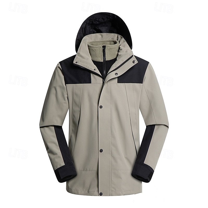 Herren Damen Soft Shell Jacke Wanderjacke Winter Draussen warm Fleece-Futter Windundurchlässig Wasserdicht 3-in-1-Jacke Vliesjacken Windbreaker-Jacke Reisen Schwarz Gelb Rot Marinenblau Grün 2025 - $75.99 –P1