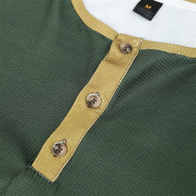 Férfi Grafika Križ Jézus Henley ing Gofris póló Hosszú ujj 3D nyomtatás Dizájn Egyszerű Alkalmi Szabadtéri sport Szabadság Fesztivál Tavasz & Ősz Fekete Fehér Barna Lóhere Henley Henley póló 2025 - $23.99 –P7