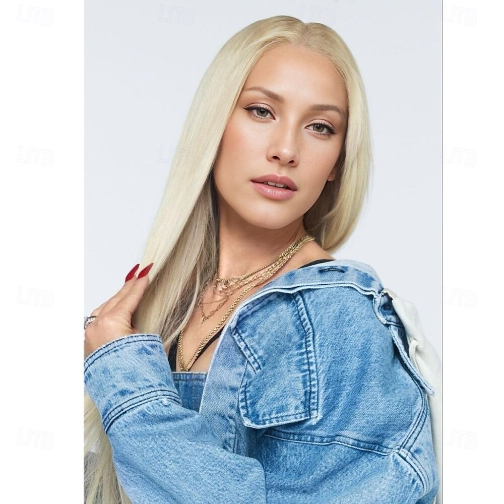 gwen stefani geïnspireerde pruik rechte asymmetrische pruik lang blond synthetisch haar dames modieus design zacht natuurlijk blond 2025 - $19.49 –P1