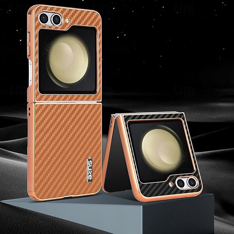 телефон Кейс для Назначение SSamsung Galaxy Z-флип 6 Z Flip 5 Z Flip 4 Z Flip 3 Кейс на заднюю панель Защита от удара Ретро Углеродное волокно Покрытие 2025 - $18.99 –P1