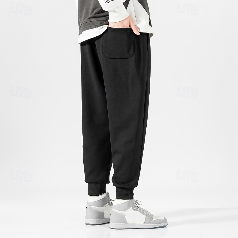 Men's Sherpa Fleece Pants Sweatpants Joggers Trousers Pocket Drawstring Elastic Waist Plain Comfort Warm Sports Outdoor Daily Fashion Casual Black White Micro-elastic 2025 - $20.99 –P12