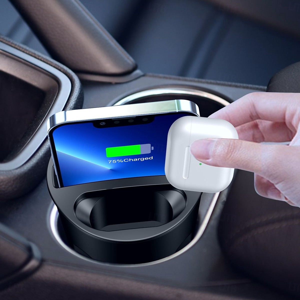 Support de chargement sans fil multifonction 4 en 1 pour téléphone Qi et Airpods 3/2/Pro, support de téléphone pour chargeur sans fil compatible avec la voiture de 2025 ? $47.99 –P4