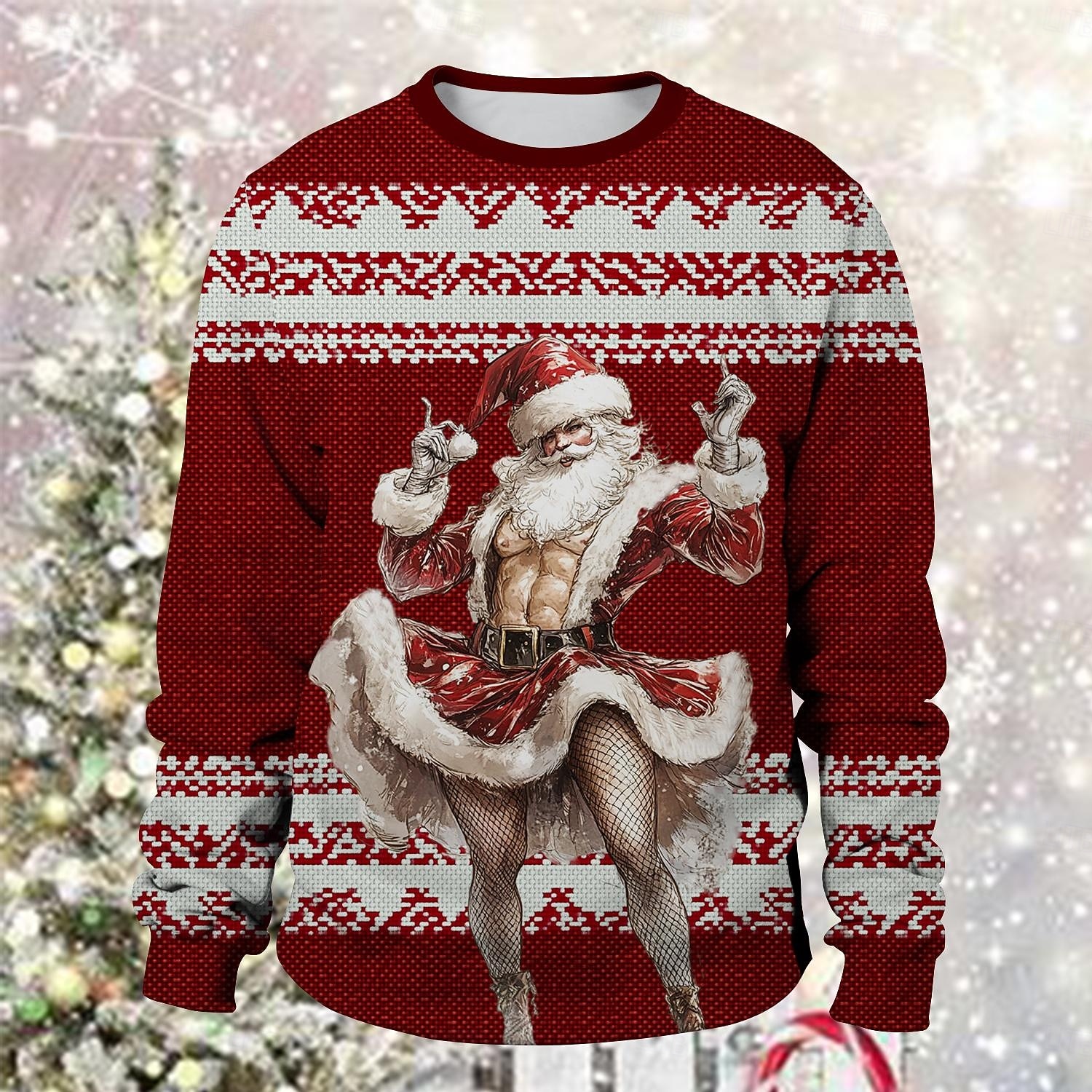 Ježíšek Paní Klausová Pullover Vtipná vánoční mikina 3D Vánoce Legrační Pro Pro páry Pánské Dámské Dospělé Vánoce Karneval 3D tisk Párty Festival 2025 - $29.99 –P10